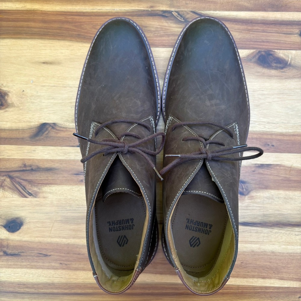 Johnston & Murphy Boswell Chukka Boot Mens 13M Brown Oiled Leather 59-5434 NEW - Picture 4 of 10